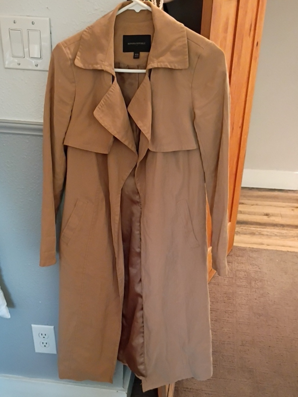 Xxs, No Belt Banana Republic Women's Camel Tan Trench Coat
